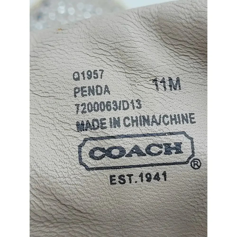 Preloved Coach Penda Nude Suede Jeweled High Top Sneakers Size 11M